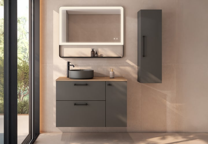 Mueble de baño con encimera de madera Verso Viso principal 6