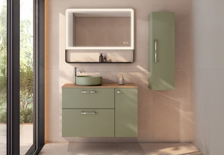 Mueble de baño con encimera de madera Verso Viso principal 3