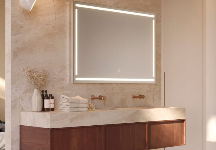 Espejo de baño con luz LED Luna gris Viena Ledimex principal 1