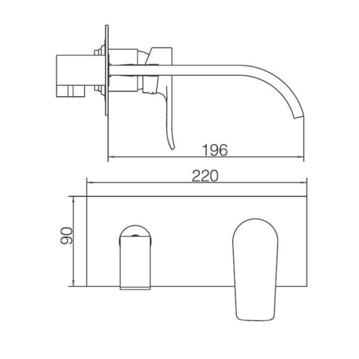 Grifo de lavabo empotrado Malta Imex croquis 2
