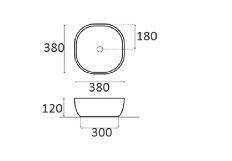 Lavabo sobre encimera Bola Bruntec croquis 2