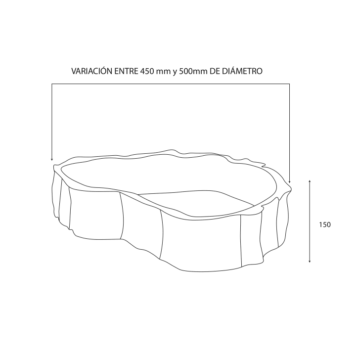 Lavabo sobre encimera Petra Art and Bath croquis 1