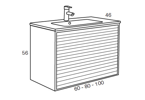 Conjunto mueble de baño Zenit Sanchis croquis 4