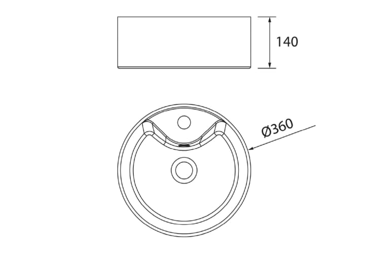 Conjunto mueble de baño Kira Salgar con lavabo sobre encimera croquis 17