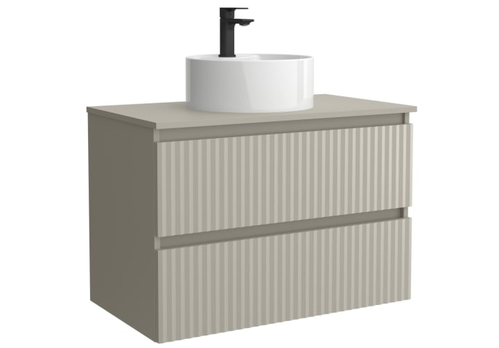 Conjunto mueble de baño Kira Salgar con lavabo sobre encimera detalle 7