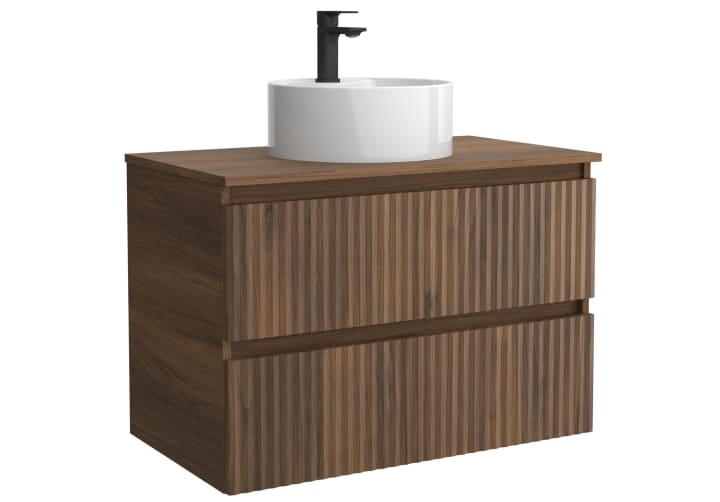 Conjunto mueble de baño Kira Salgar con lavabo sobre encimera detalle 8