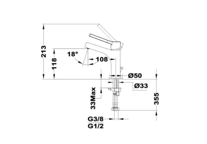 Grifo de lavabo L Dessin Strohm Teka croquis 2
