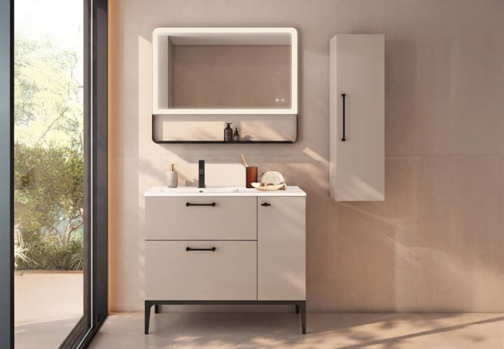 Conjunto mueble de baño con banquillo con lavabo Flat Verso Viso principal 6