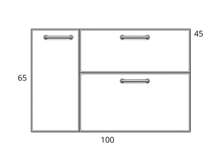Conjunto mueble de baño con banquillo con lavabo Flat Verso Viso croquis 15