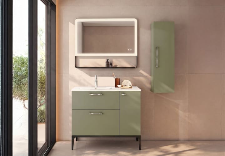 Conjunto mueble de baño con banquillo con lavabo Flat Verso Viso principal 4
