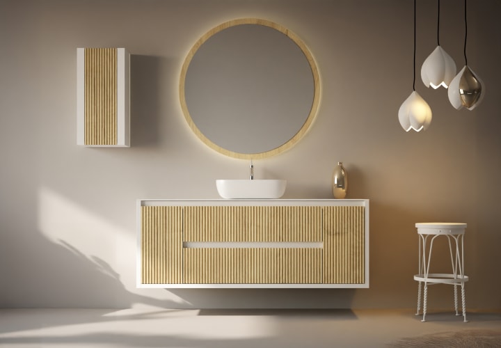 Mueble de baño con encimera de madera maciza Alpes 13 Bruntec principal 3
