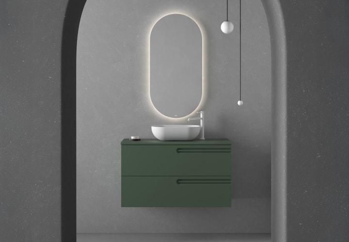Mueble de baño con encimera de madera Econic Royo principal 1