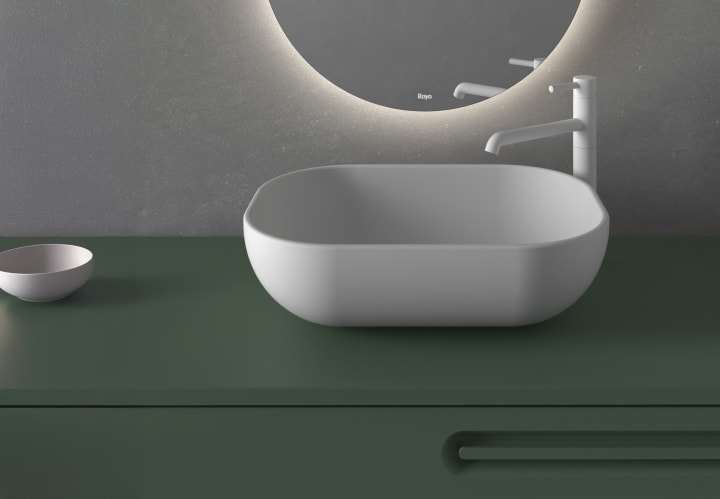 Mueble de baño con encimera de madera Econic Royo detalle 6
