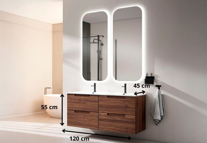 Conjunto mueble de baño Kyoto japandi Viso croquis 14