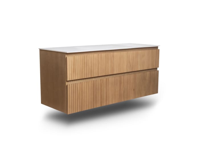 Conjunto de mueble de baño de madera maciza palilleria Alpes 2 Bruntec detalle 2