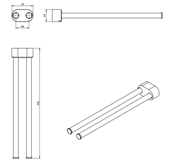 Toallero de baño Architect S+ Cosmic croquis 13