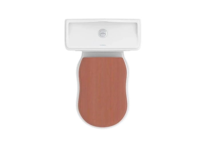 Inodoro compacto Atenas Fossil Natura con tapa de madera detalle 11