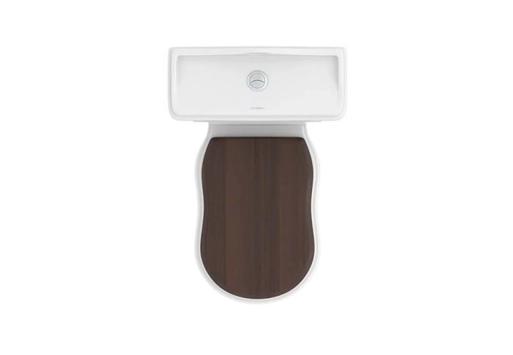 Inodoro compacto Atenas Fossil Natura con tapa de madera detalle 6