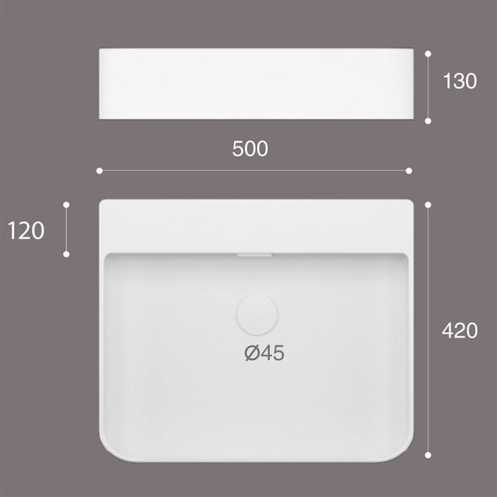 Lavabo sobre encimera Eume Art and Bath croquis 1