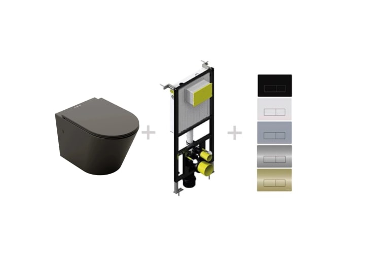 Pack inodoro + cisterna empotrada + pulsador Venecia Fossil Natura principal 2