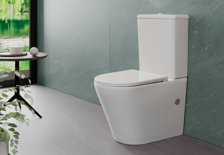 Inodoro compacto Rimless Lisboa de Bruntec detalle 3