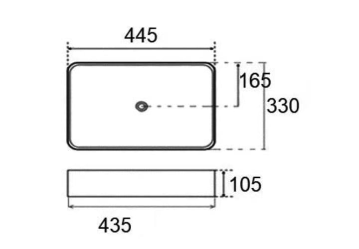 Lavabo sobre encimera Vitra Bruntec croquis 5