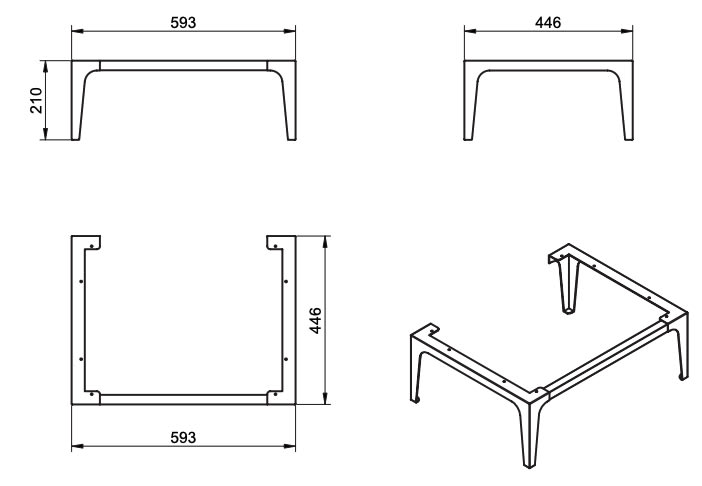 Conjunto mueble de baño con banquillo Verso Viso croquis 15