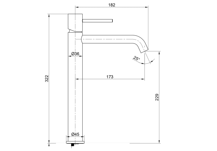 Grifo de lavabo Monza Imex croquis 11