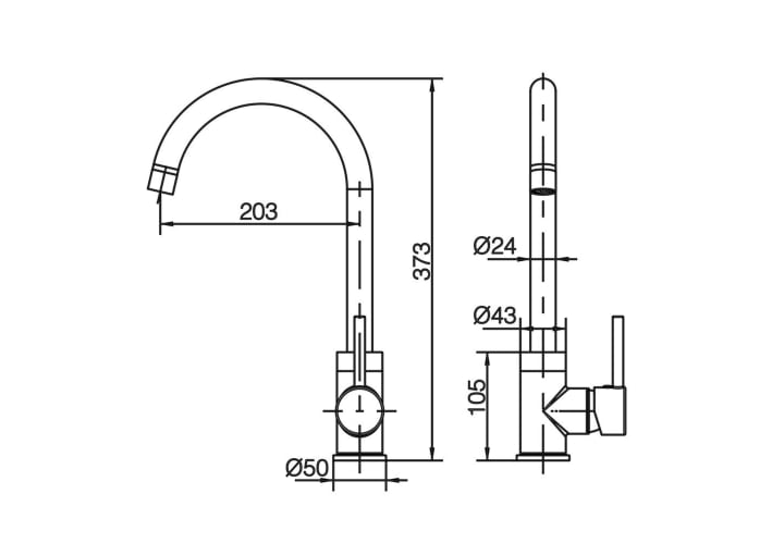 Grifo de cocina Lyon Imex croquis 4