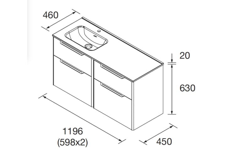 Conjunto mueble de baño Luva Salgar croquis 6