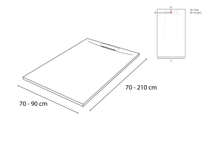 Platos de ducha de resina Square Bruntec croquis 27