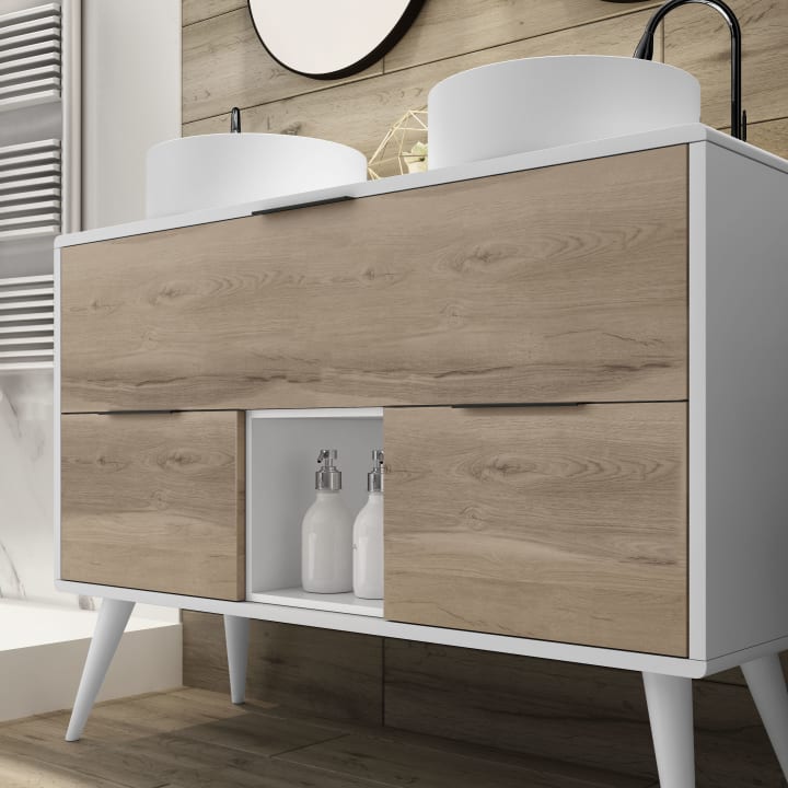 Mueble de baño con encimera de madera Vintass Campoaras detalle 2