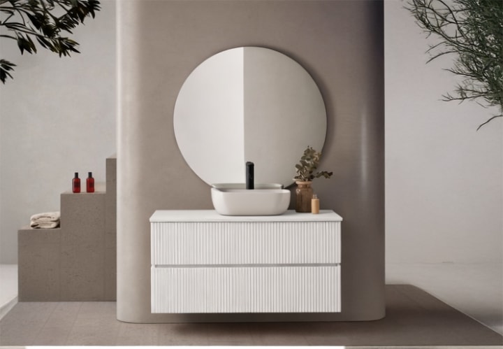 Conjunto mueble de baño con lavabo sobre encimera Etna Sanchis principal 1