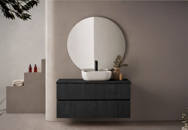 Conjunto mueble de baño con lavabo sobre encimera Etna Sanchis principal 3