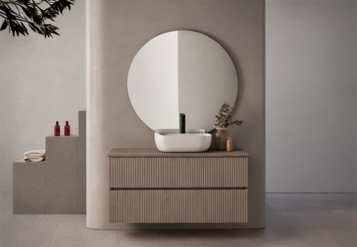 Conjunto mueble de baño con lavabo sobre encimera Etna Sanchis principal 4