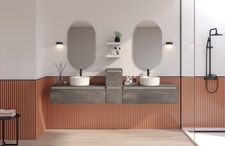 Mueble de baño con encimera de madera Aqua Campoaras principal 1