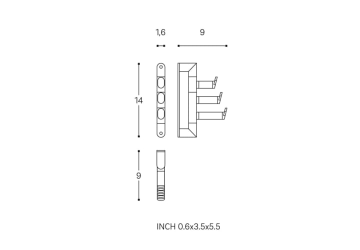 Percha de baño Micra Cosmic croquis 2