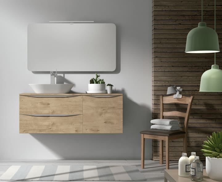 Mueble de baño con encimera de madera Landes Coycama ambiente 6