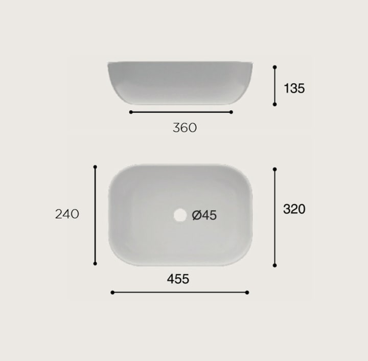 Lavabo sobre encimera Horus Art and Bath croquis 4