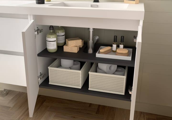 Mueble de baño con encimera de madera Noja Salgar detalle 11