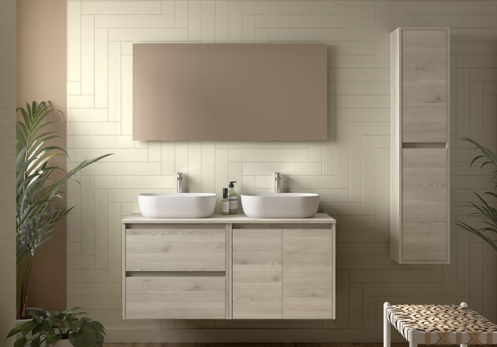 Mueble de baño con encimera de madera Noja Salgar principal 1