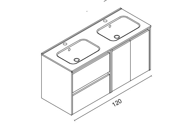 Conjunto mueble de baño Sansa Royo croquis 7