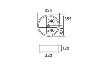 Lavabo sobre encimera Gema Bruntec croquis 3