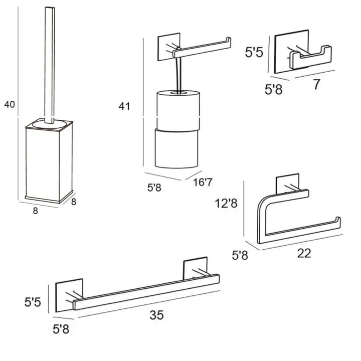 Conjunto de accesorios de baño Sintor Manillons Torrent croquis 6