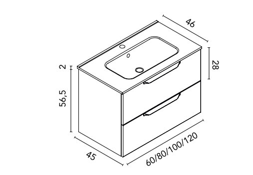Conjunto mueble de baño Urban Royo croquis 7