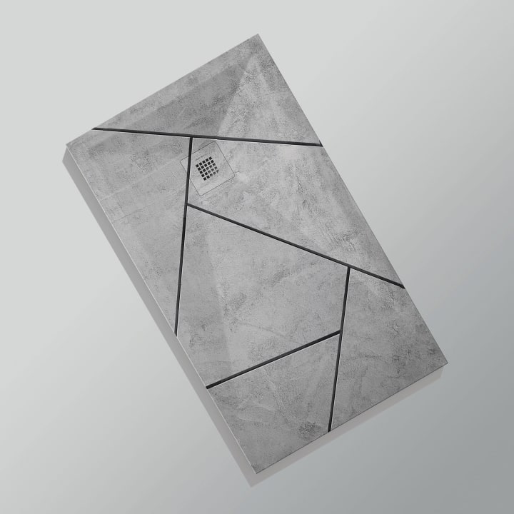 Platos de ducha de resina decorados Design 3D Cemento Bruntec opción 13