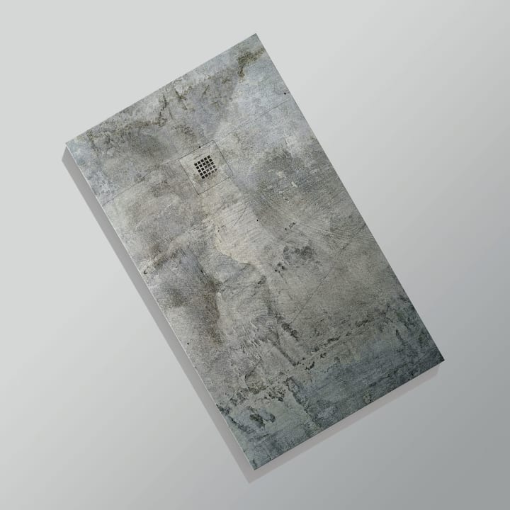 Platos de ducha de resina decorados Design 3D Cemento Bruntec opción 14