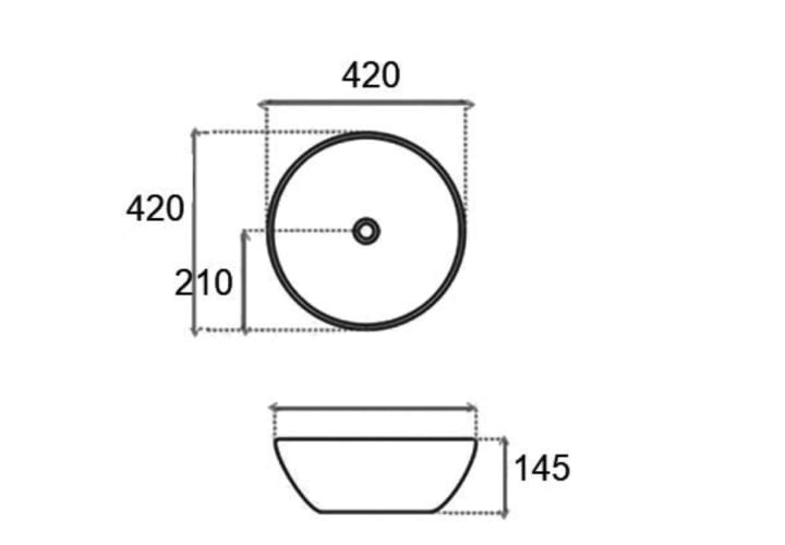 Lavabo sobre encimera Glam Bruntec croquis 4