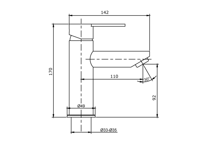 Grifo de lavabo Iony GME croquis 2