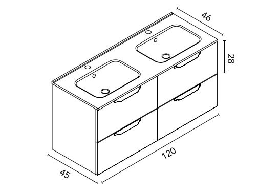 Conjunto mueble de baño Urban Royo croquis 7